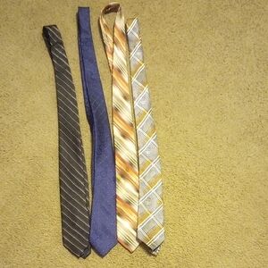 Elegant Men's Tie Set - Black, Blue, Multicolor, Gold